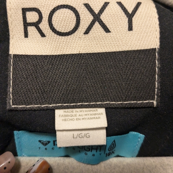 Women's Roxy Jet Ski Black Arrow Feel Emboss Snow Jacket, Size Large - Picture 7 of 10